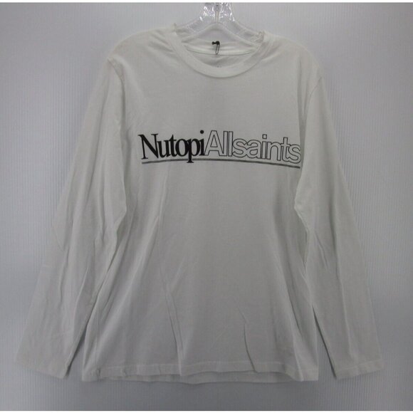 All Saints Shirt Small Pullover Graphic Nutopia Relaxed Fit Logo NEW - Picture 1 of 12